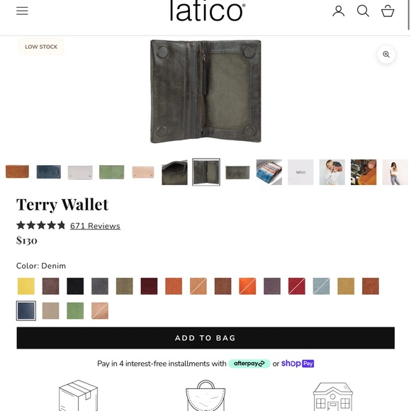 Latico Cognac Leather Terry Wallet - Picture 4 of 7